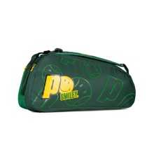 Prince x Smiley Tennis-Racketbag Tour 2 Comp (Schlägertasche, 2 Hauptfächer, Thermofach) 2025 grün 6er